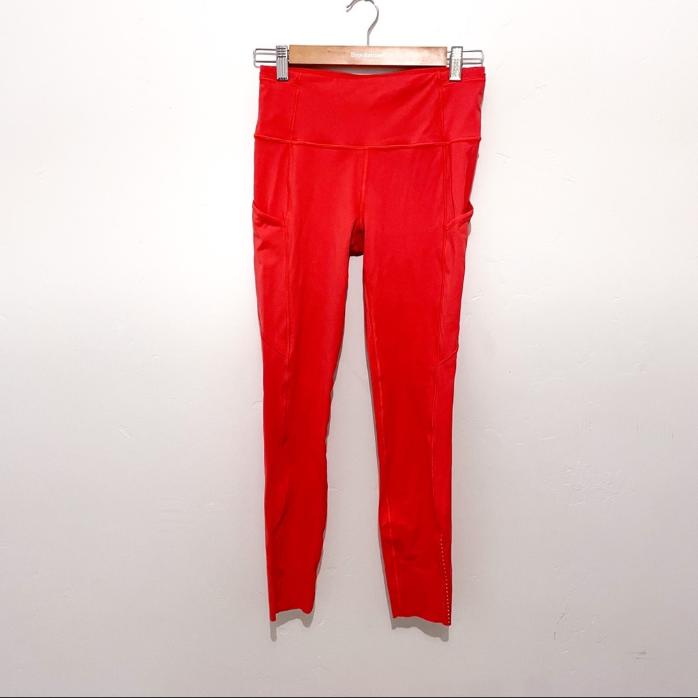 Lululemon coral leggings with pockets sz 6